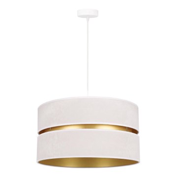 Duolla - Luster na sajli DUO 1xE27/15W/230V pr. 40 cm kremasta/zlatna