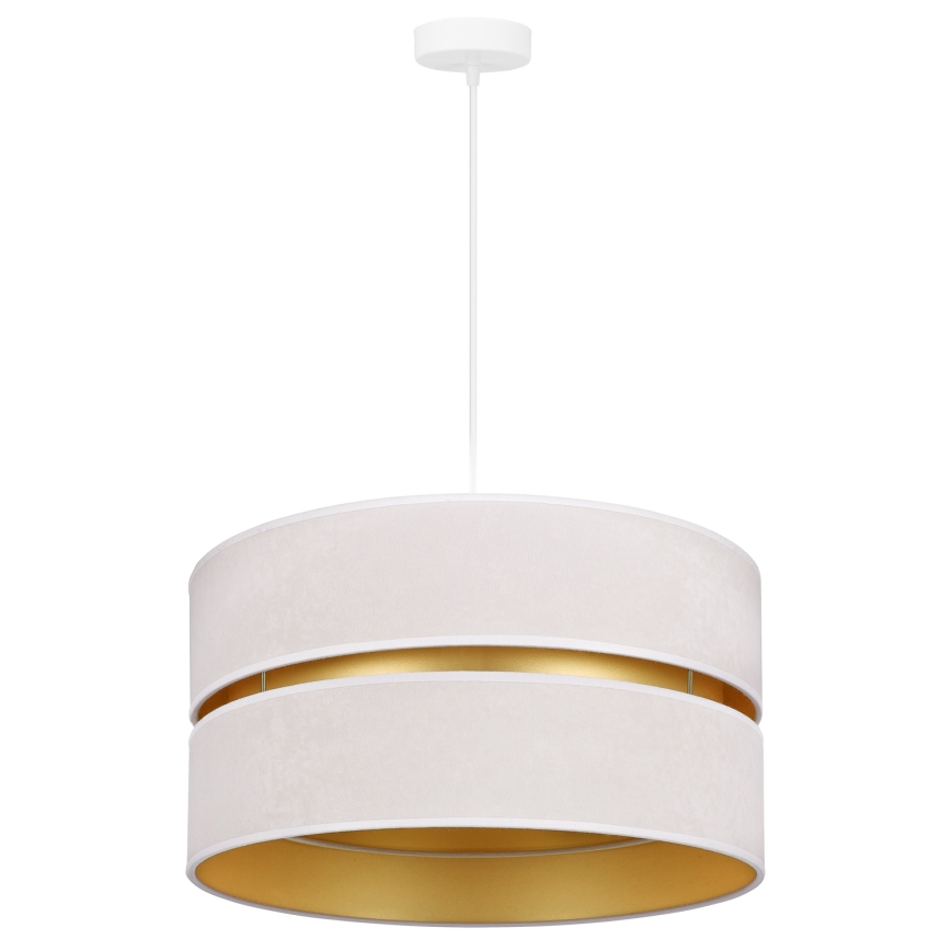 Duolla - Luster na sajli DUO 1xE27/15W/230V pr. 40 cm kremasta/zlatna