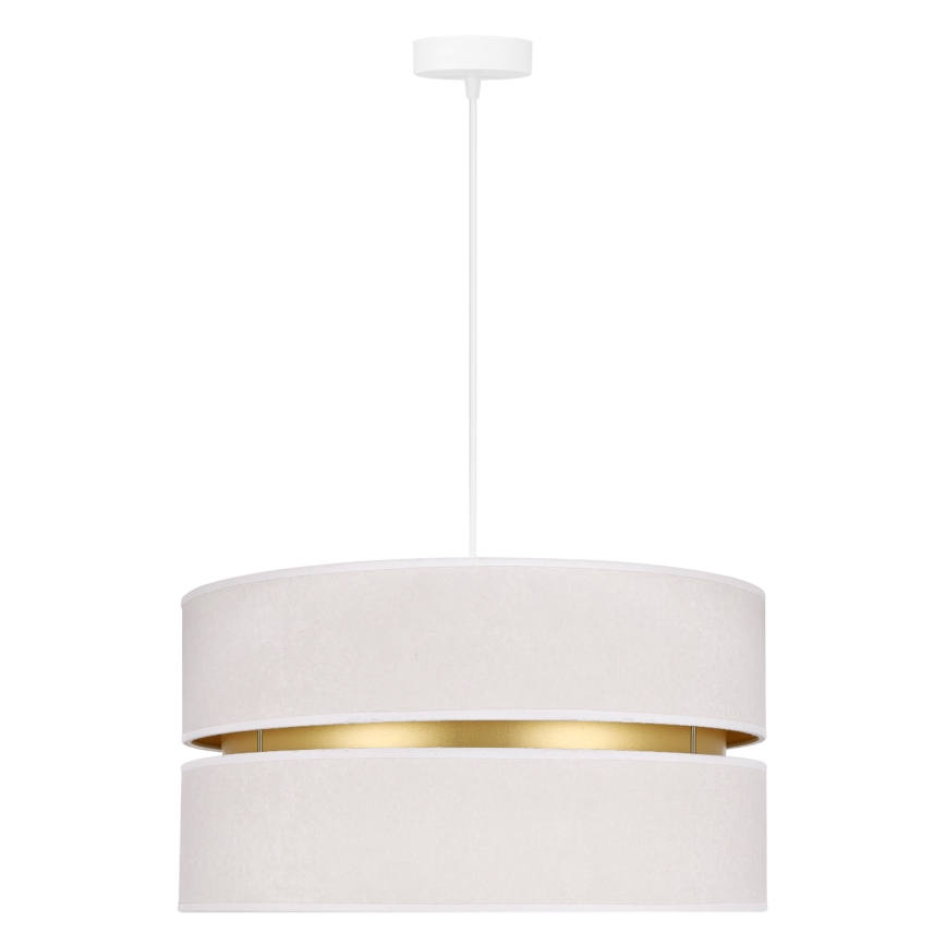 Duolla - Luster na sajli DUO 1xE27/15W/230V pr. 40 cm kremasta/zlatna
