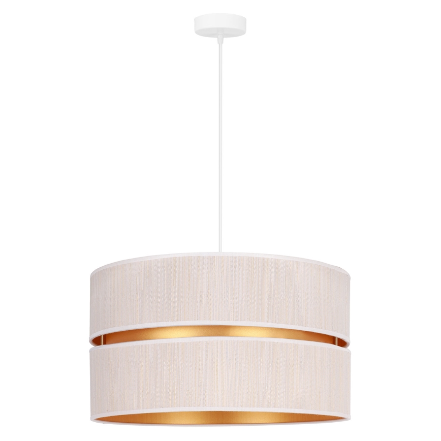 Duolla - Luster na sajli DUO 1xE27/15W/230V pr. 40 cm kremasta/zlatna