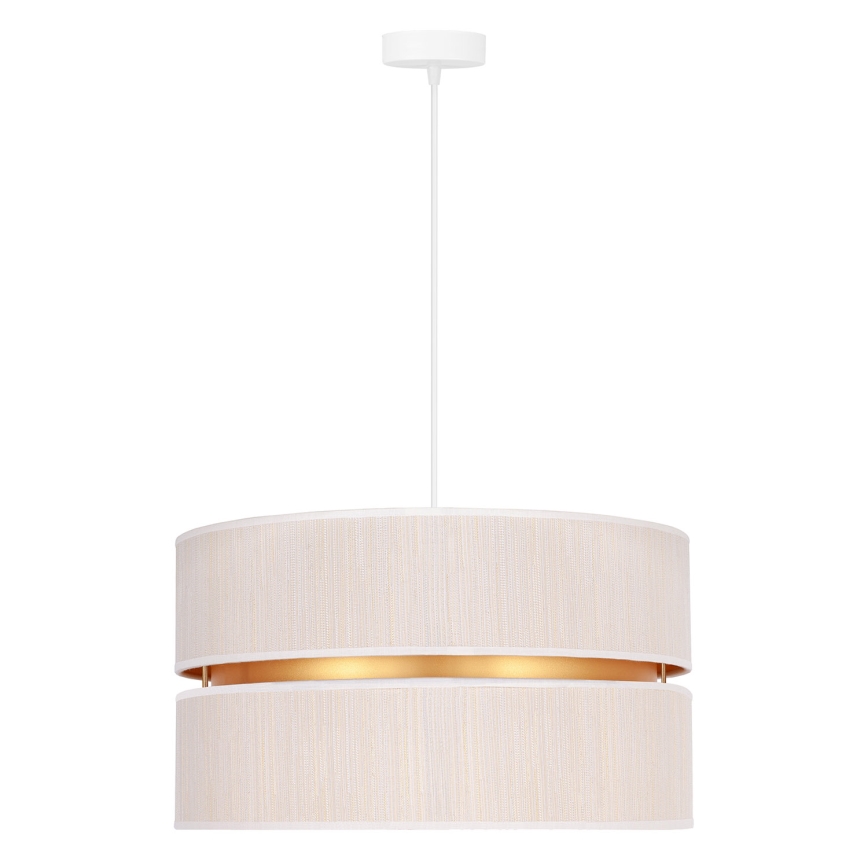 Duolla - Luster na sajli DUO 1xE27/15W/230V pr. 40 cm kremasta/zlatna