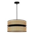 Duolla - Luster na sajli DUO 1xE27/15W/230V pr. 40 cm ratan/crno
