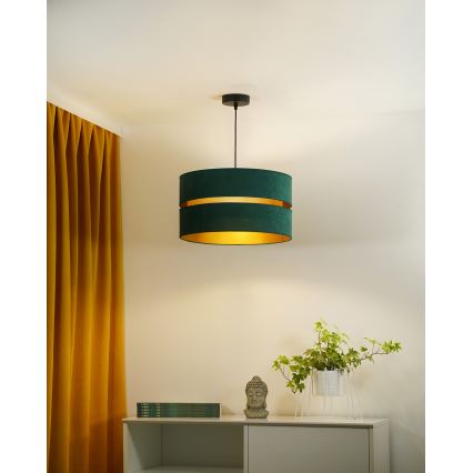 Duolla - Luster na sajli DUO 1xE27/15W/230V pr. 40 cm zelena/zlatna