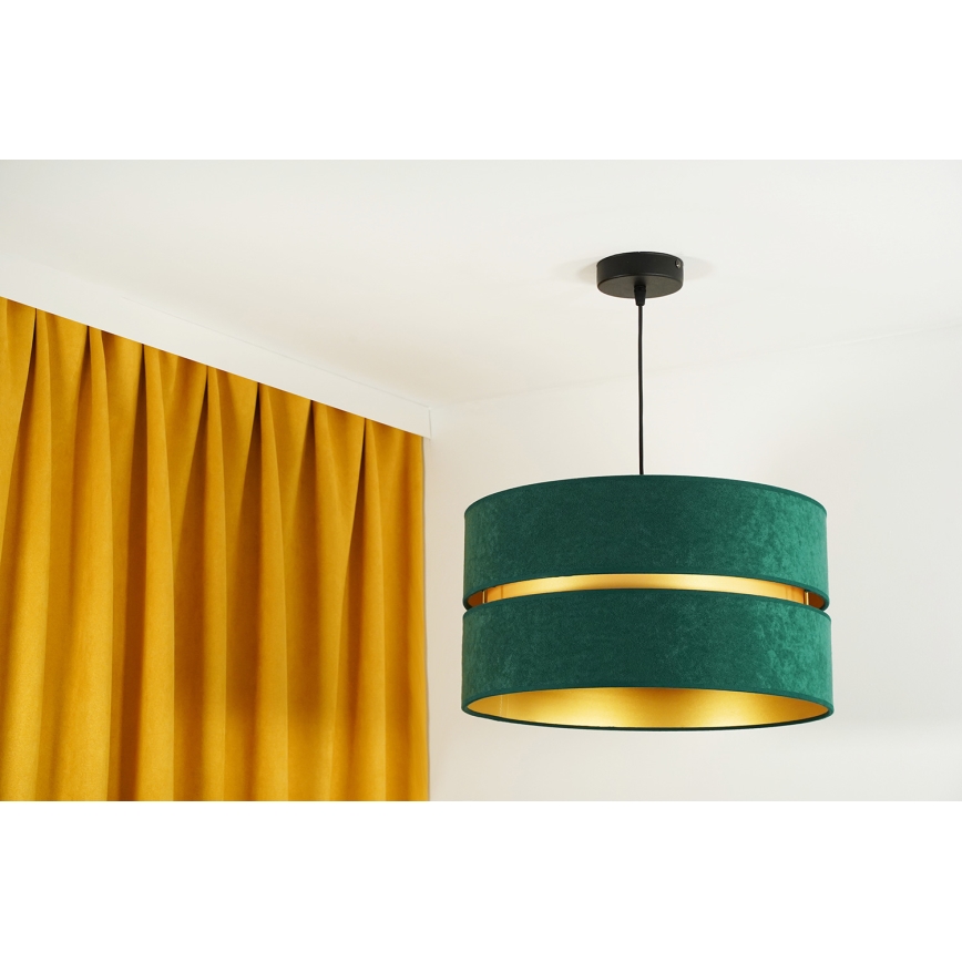 Duolla - Luster na sajli DUO 1xE27/15W/230V pr. 40 cm zelena/zlatna