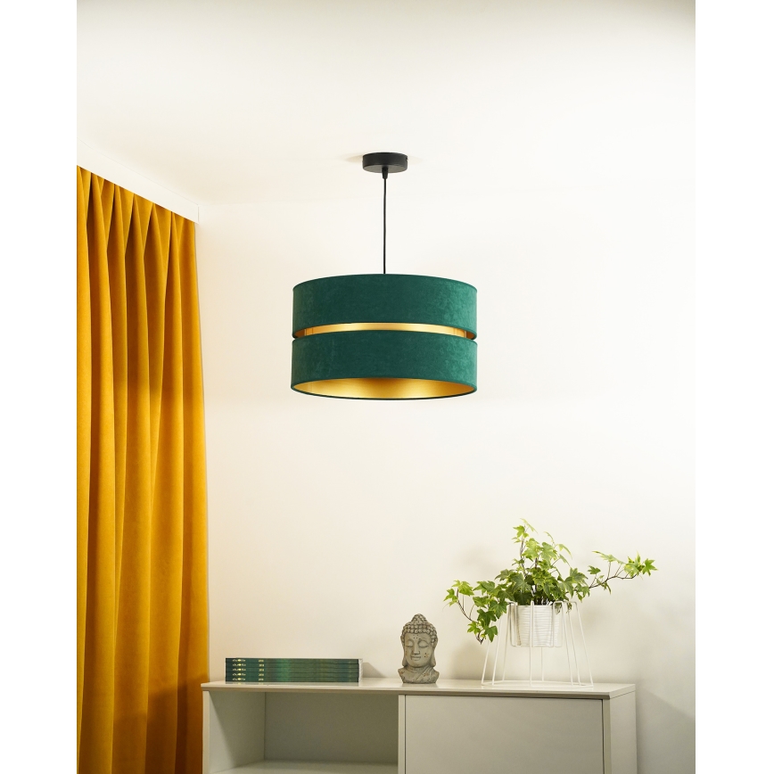 Duolla - Luster na sajli DUO 1xE27/15W/230V pr. 40 cm zelena/zlatna
