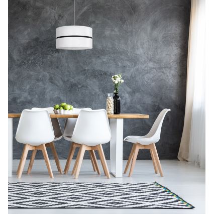 Duolla - Luster na sajli DUO 1xE27/15W/230V prečnik 40 cm bela/crna