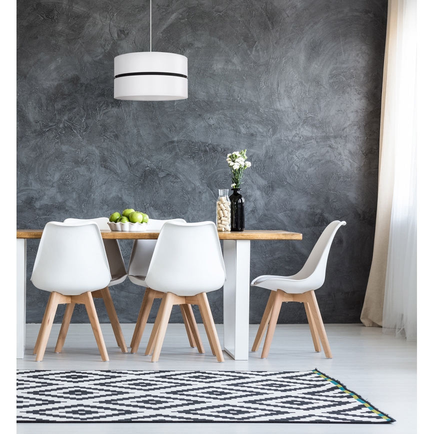 Duolla - Luster na sajli DUO 1xE27/15W/230V prečnik 40 cm bela/crna