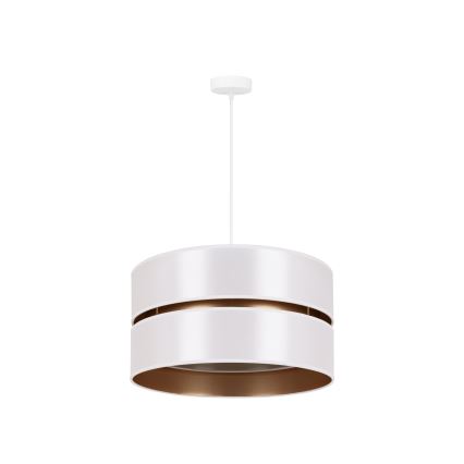 Duolla - Luster na sajli DUO 1xE27/15W/230V prečnik 40 cm bela/zlatna