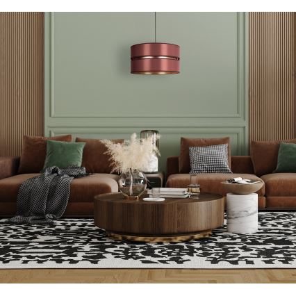 Duolla - Luster na sajli DUO 1xE27/15W/230V prečnik 40 cm bordo/zlatna