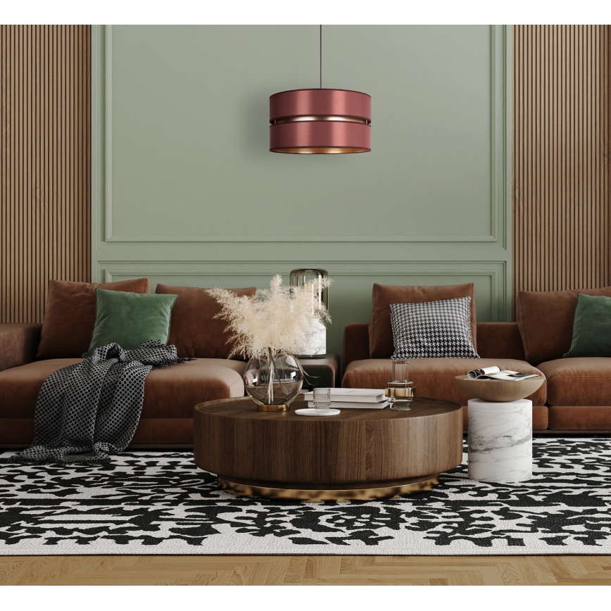 Duolla - Luster na sajli DUO 1xE27/15W/230V prečnik 40 cm bordo/zlatna