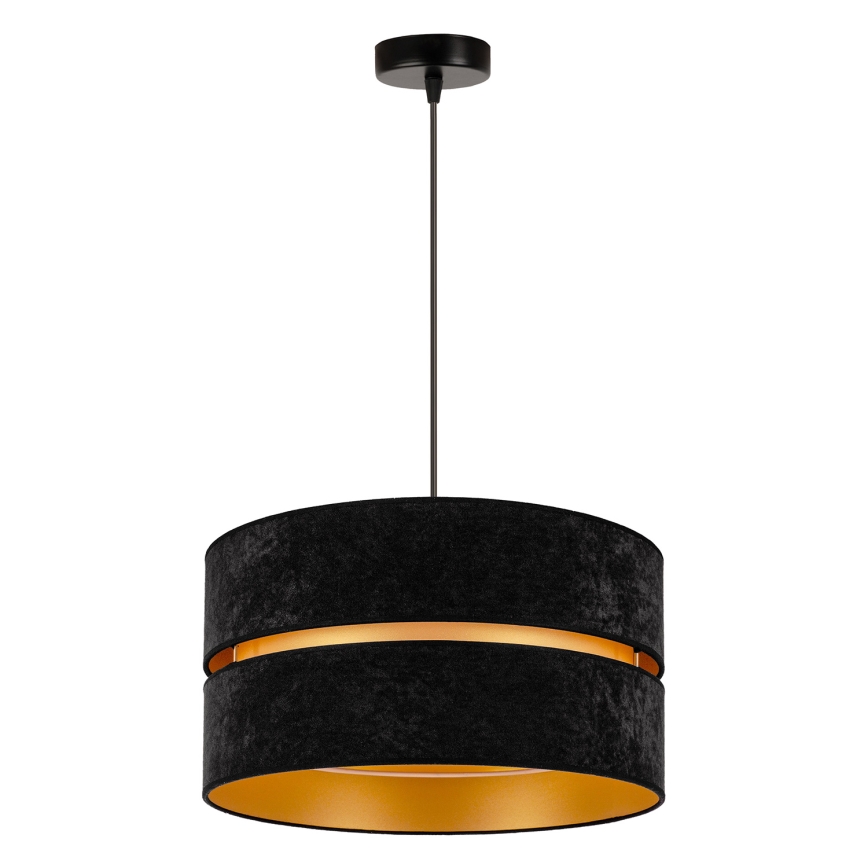 Duolla - Luster na sajli DUO 1xE27/15W/230V prečnik 40 cm crna/zlatna