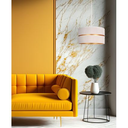 Duolla - Luster na sajli DUO 1xE27/15W/230V prečnik 40 cm krem/zlatna
