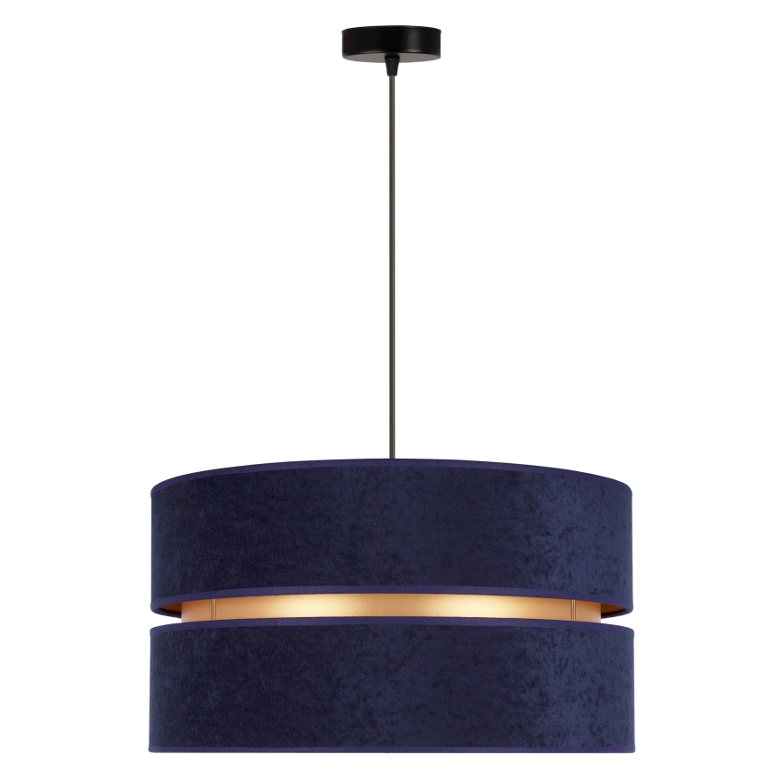 Duolla - Luster na sajli DUO 1xE27/15W/230V, prečnik 40 cm, plava/zlatna