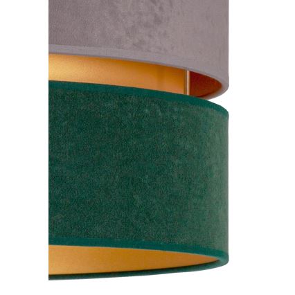 Duolla - Luster na sajli DUO 1xE27/15W/230V prečnik 40 cm siva/zelena/zlatna