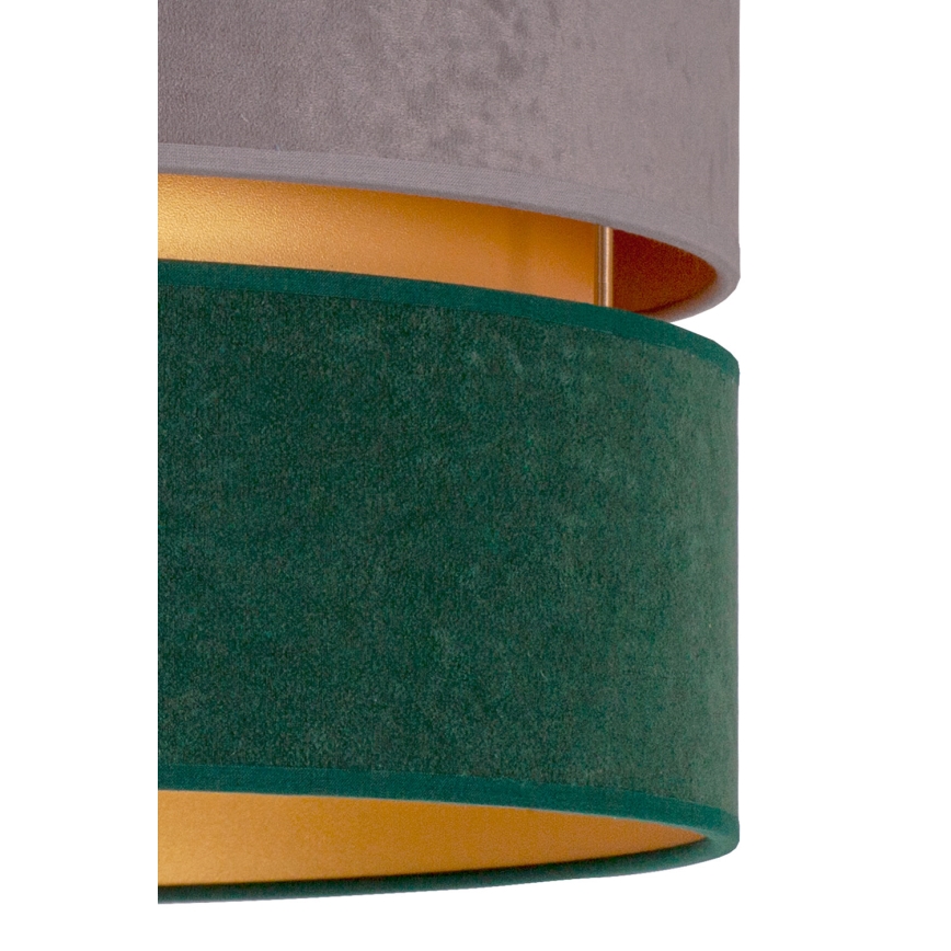 Duolla - Luster na sajli DUO 1xE27/15W/230V prečnik 40 cm siva/zelena/zlatna