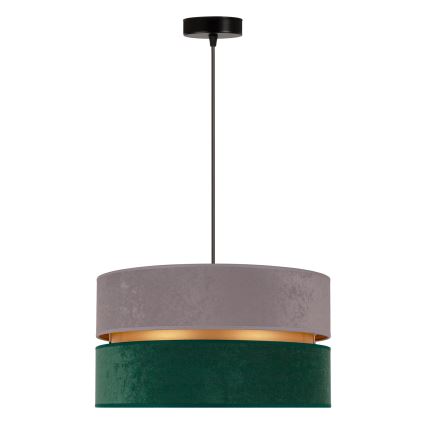 Duolla - Luster na sajli DUO 1xE27/15W/230V prečnik 40 cm siva/zelena/zlatna