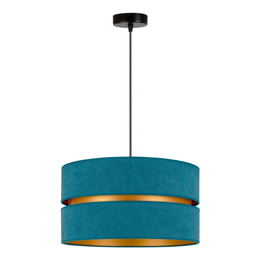Duolla - Luster na sajli DUO 1xE27/15W/230V prečnik 40 cm tirkizna/zlatna