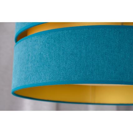 Duolla - Luster na sajli DUO 1xE27/15W/230V prečnik 40 cm tirkizna/zlatna