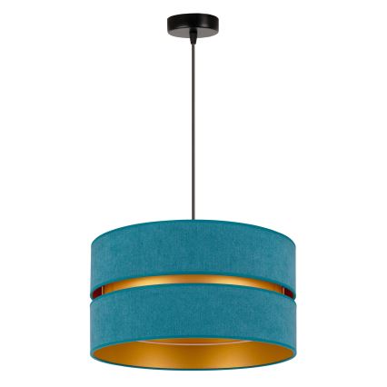 Duolla - Luster na sajli DUO 1xE27/15W/230V prečnik 40 cm tirkizna/zlatna