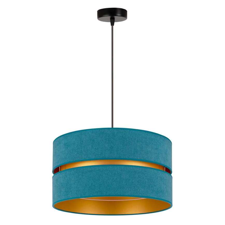 Duolla - Luster na sajli DUO 1xE27/15W/230V prečnik 40 cm tirkizna/zlatna