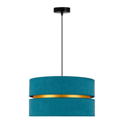 Duolla - Luster na sajli DUO 1xE27/15W/230V prečnik 40 cm tirkizna/zlatna