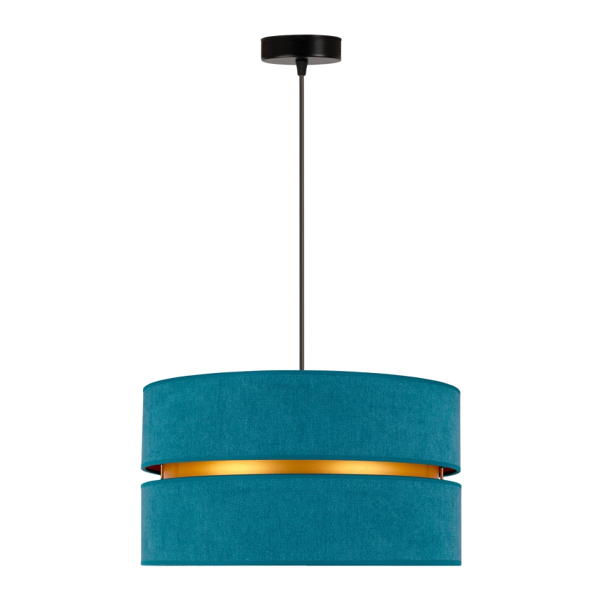 Duolla - Luster na sajli DUO 1xE27/15W/230V prečnik 40 cm tirkizna/zlatna