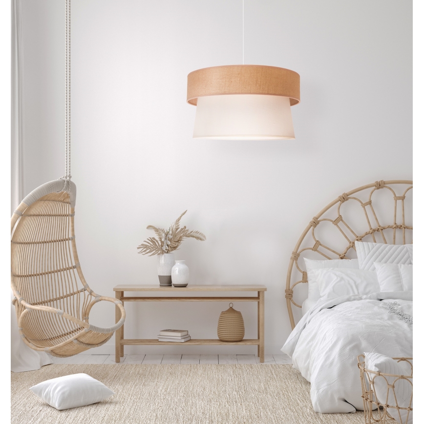 Duolla - Luster na sajli ETNIC 1xE27/40W/230V pr. 45 cm kremasta/bež