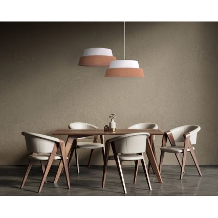 Duolla - Luster na sajli GALAXY 1xE27/15W/230V pr. 50 cm braon/bela