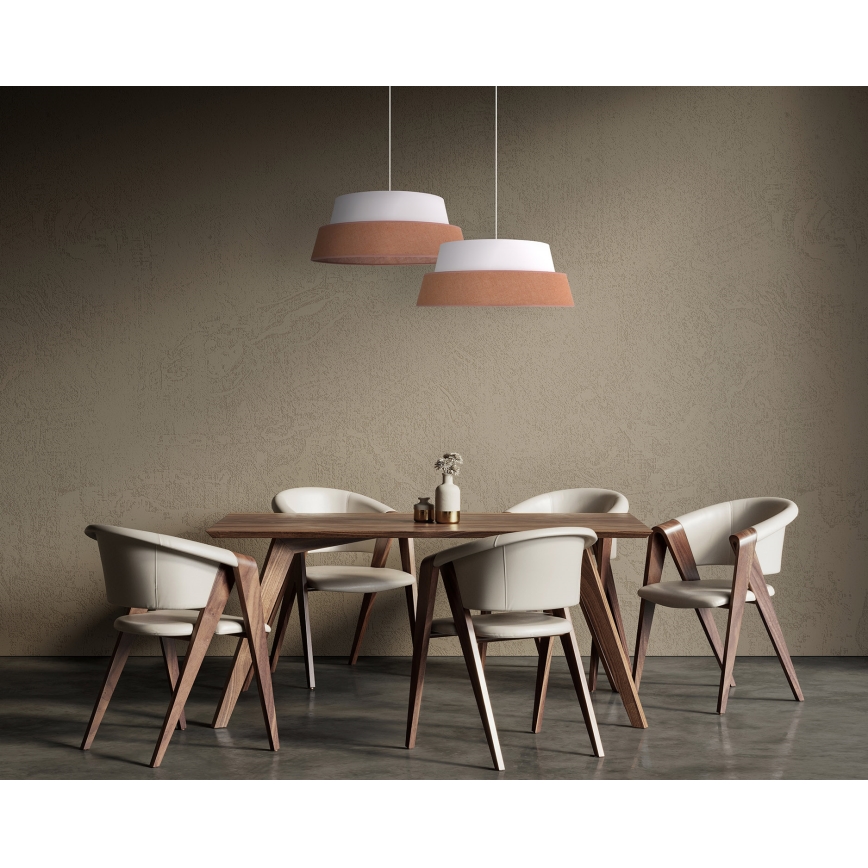 Duolla - Luster na sajli GALAXY 1xE27/15W/230V pr. 50 cm braon/bela