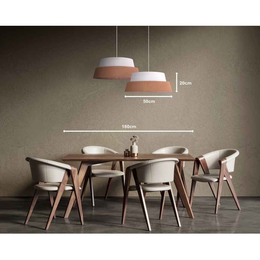 Duolla - Luster na sajli GALAXY 1xE27/15W/230V pr. 50 cm braon/bela
