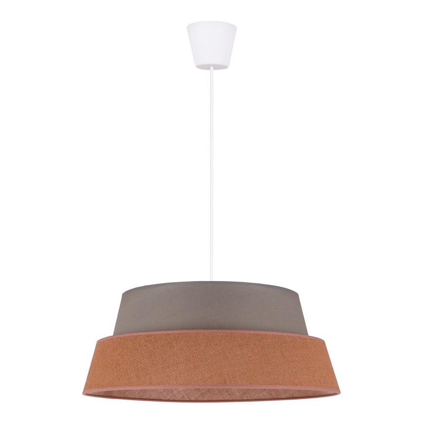 Duolla - Luster na sajli GALAXY 1xE27/40W/230V pr. 50 cm sivo/braon