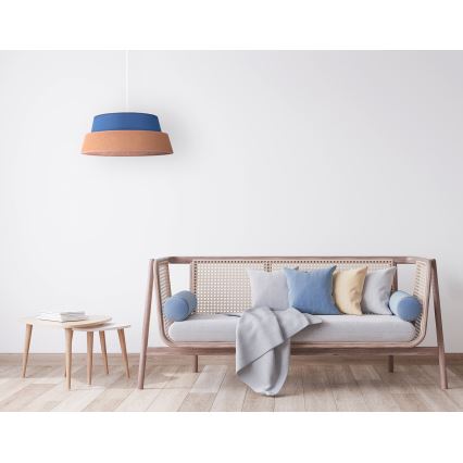 Duolla - Luster na sajli GALAXY 1xE27/40W/230V prečnik 50 cm plav