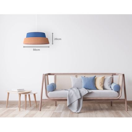 Duolla - Luster na sajli GALAXY 1xE27/40W/230V prečnik 50 cm plav