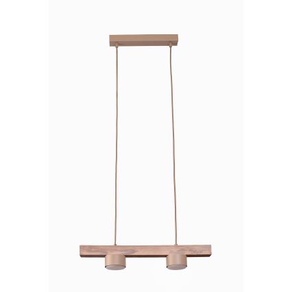 Duolla - Luster na sajli IRONLINE 2xGX53/3W/230V borovina hrast/bež