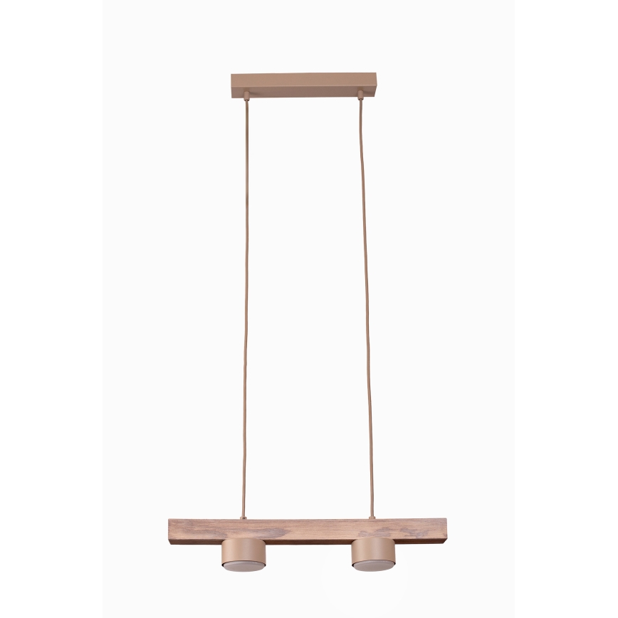 Duolla - Luster na sajli IRONLINE 2xGX53/3W/230V borovina hrast/bež