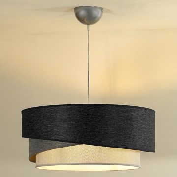 Duolla - Luster na sajli KOBO 1xE27/15W/230V pr. 45 cm antracit/sivo/bela