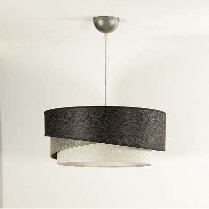 Duolla - Luster na sajli KOBO 1xE27/15W/230V pr. 45 cm antracit/sivo/bela