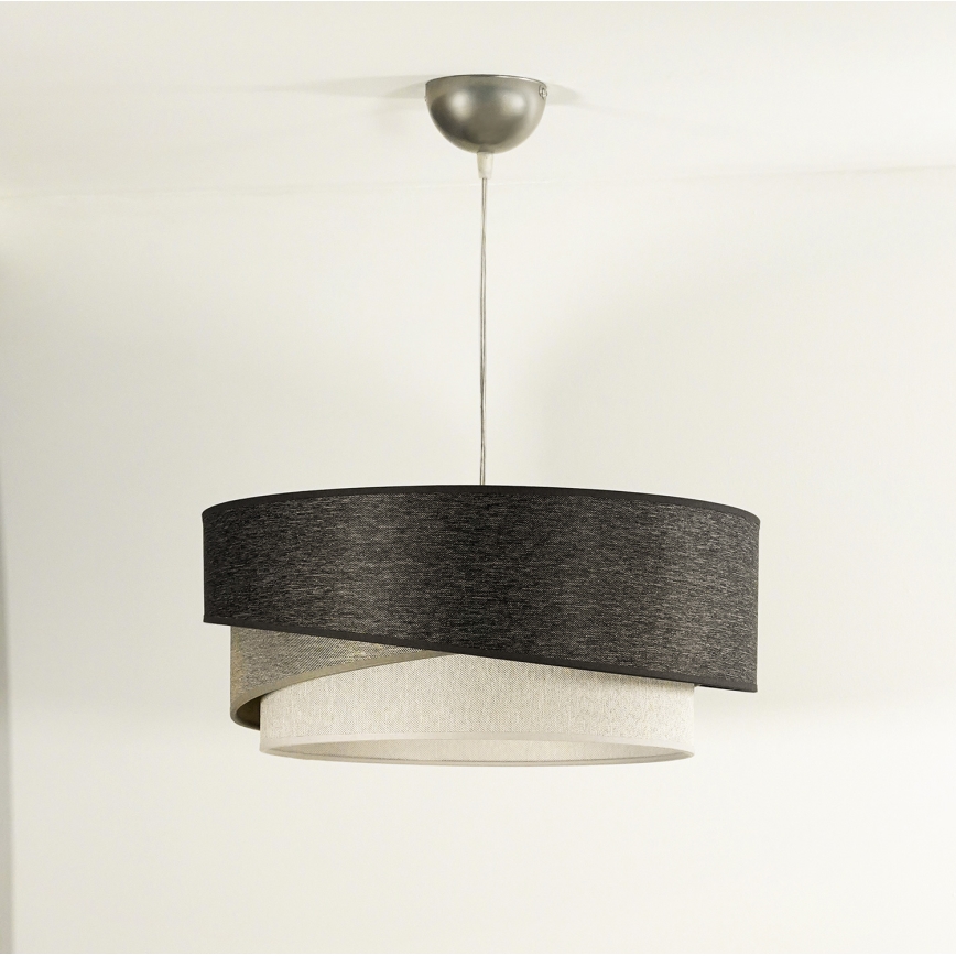 Duolla - Luster na sajli KOBO 1xE27/15W/230V pr. 45 cm antracit/sivo/bela