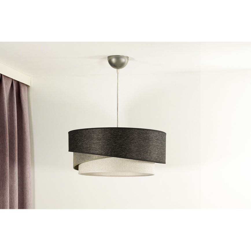 Duolla - Luster na sajli KOBO 1xE27/15W/230V pr. 45 cm antracit/sivo/bela