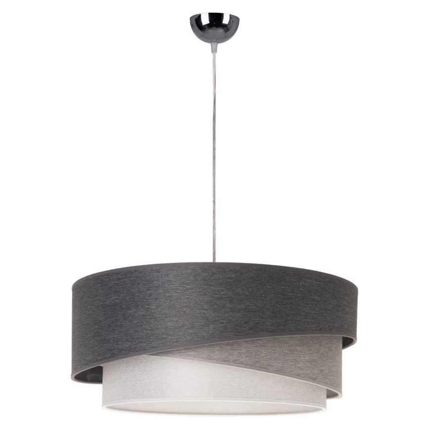 Duolla - Luster na sajli KOBO 1xE27/15W/230V pr. 45 cm antracit/sivo/bela