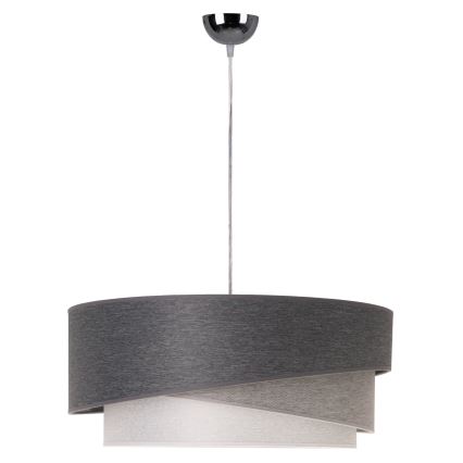 Duolla - Luster na sajli KOBO 1xE27/15W/230V pr. 45 cm antracit/sivo/bela
