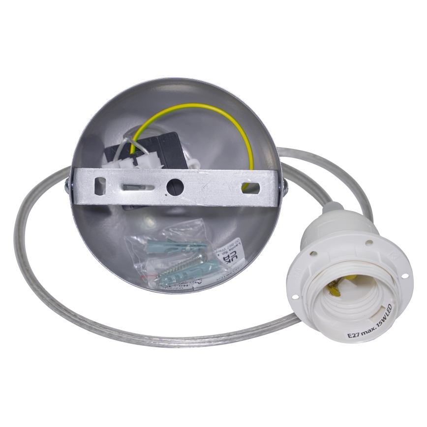 Duolla - Luster na sajli KOBO 1xE27/15W/230V pr. 45 cm antracit/sivo/bela