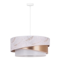 Duolla - Luster na sajli KOBO 1xE27/15W/230V pr. 45 cm bela/roze zlatna