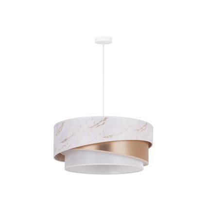 Duolla - Luster na sajli KOBO 1xE27/15W/230V pr. 45 cm bela/roze zlatna