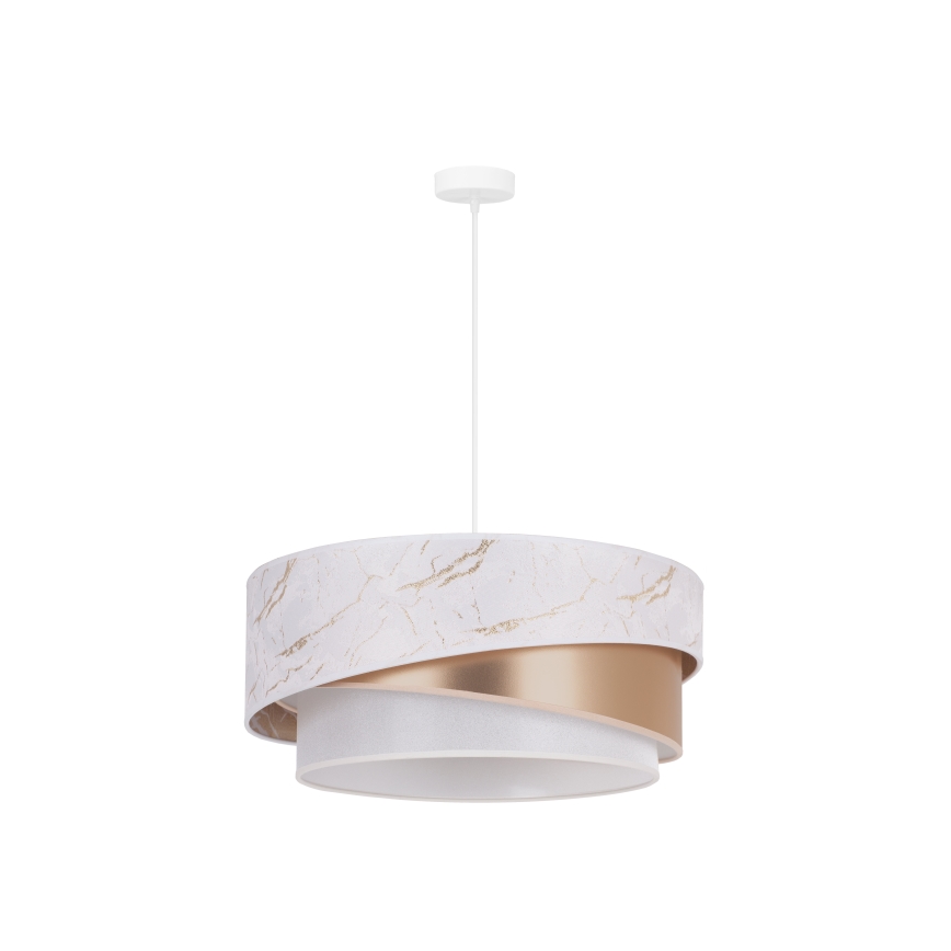 Duolla - Luster na sajli KOBO 1xE27/15W/230V pr. 45 cm bela/roze zlatna