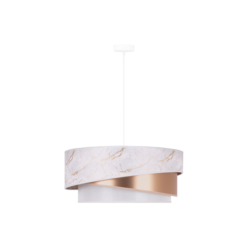 Duolla - Luster na sajli KOBO 1xE27/15W/230V pr. 45 cm bela/roze zlatna