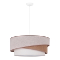 Duolla - Luster na sajli KOBO 1xE27/15W/230V pr. 45 cm bež/braon/bela