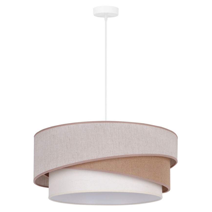 Duolla - Luster na sajli KOBO 1xE27/15W/230V pr. 45 cm bež/braon/bela