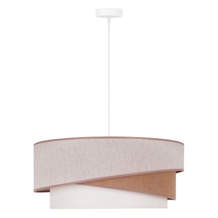 Duolla - Luster na sajli KOBO 1xE27/15W/230V pr. 45 cm bež/braon/bela