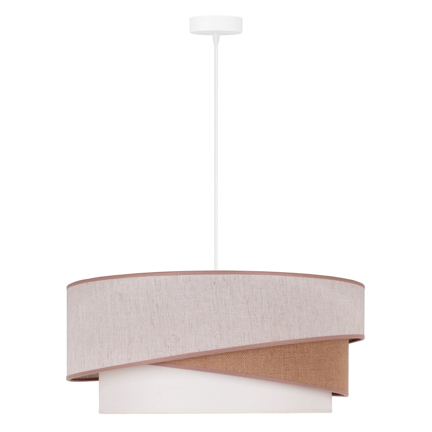 Duolla - Luster na sajli KOBO 1xE27/15W/230V pr. 45 cm bež/braon/bela